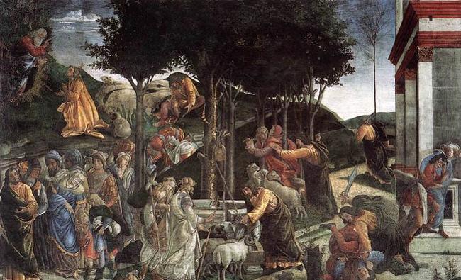 BOTTICELLI, Sandro Scenes from the Life of Moses china oil painting image